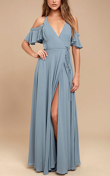 flowy blue maxi dress