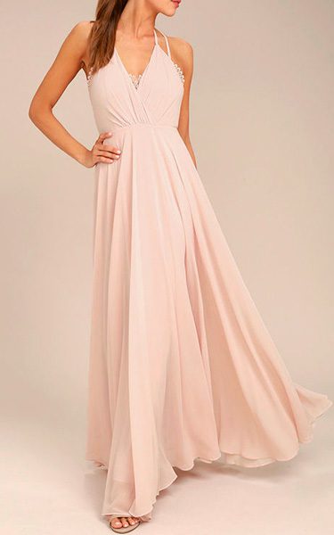 blush pink flowy dress