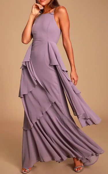 Anitra Dusty Lavender Ruffled Sleeveless Maxi Dress - Best Maxi Dress